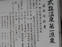 武雄温泉の分析表