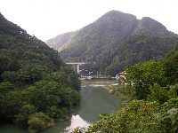 川治温泉が見え始める 川治温泉が見え始める