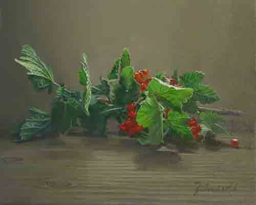 Oil painting,Red currant