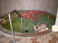 屋内のリンゴ風呂